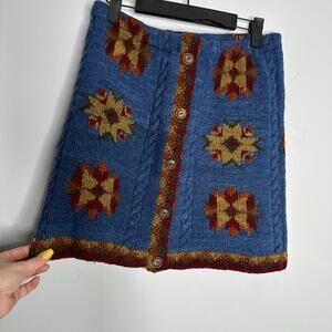 Jack &‎ Mary Designs Women's Upcycled Wool Bum Warmer Button Front Mini Skirt M